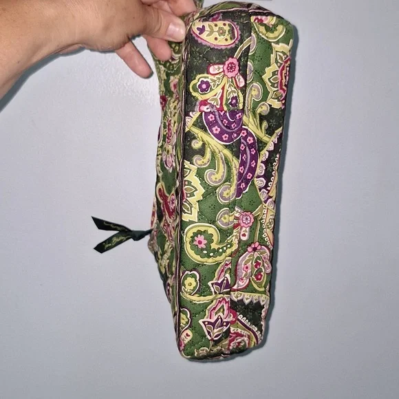 💚 Vera Bradley quilted small purse in green paisley and plaid pattern - Picture 4 of 11